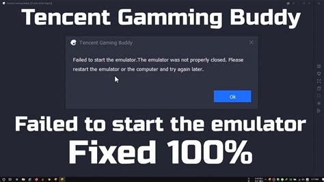Tencent Gaming Buddy Failed To Start The Emulator The Emulator Was Not Properly Closed